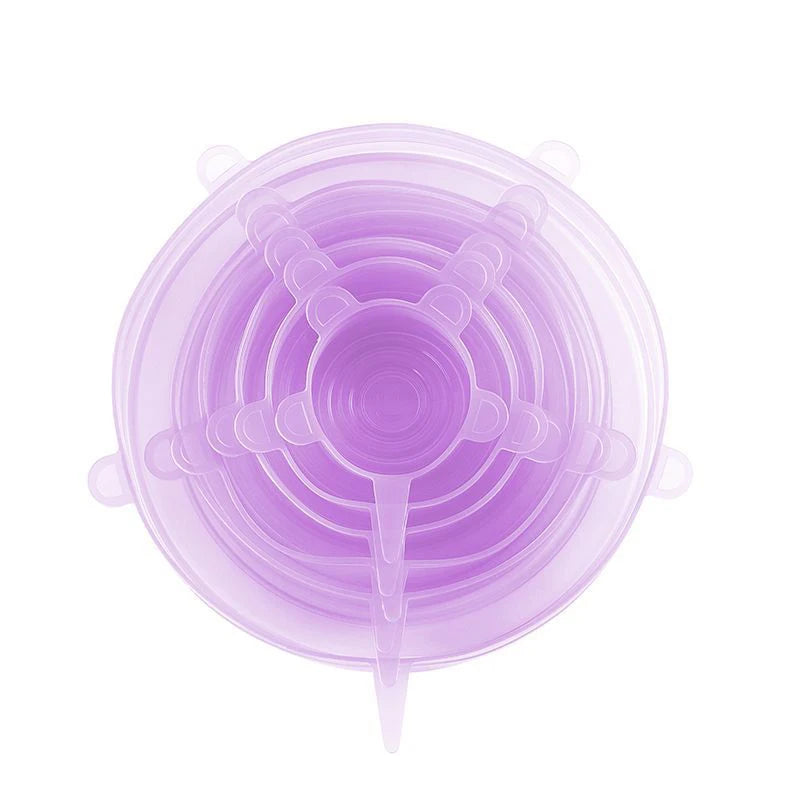 Silicone Stretch Lids, 6-Pack Various Sizes Cover for Bowl, European-Grade Silicone Kitchen Accessories