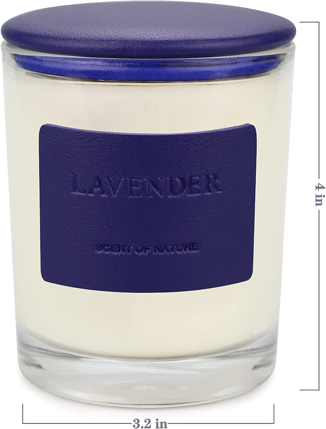 Candles, Premium Lavender | Highly Scented Candles for Home | 7.8 Oz 50 Hour Burn, Glass Jar Candles, All Natural Soy Candles | Leather High-End Design Aromatherapy Candles with Gift Box