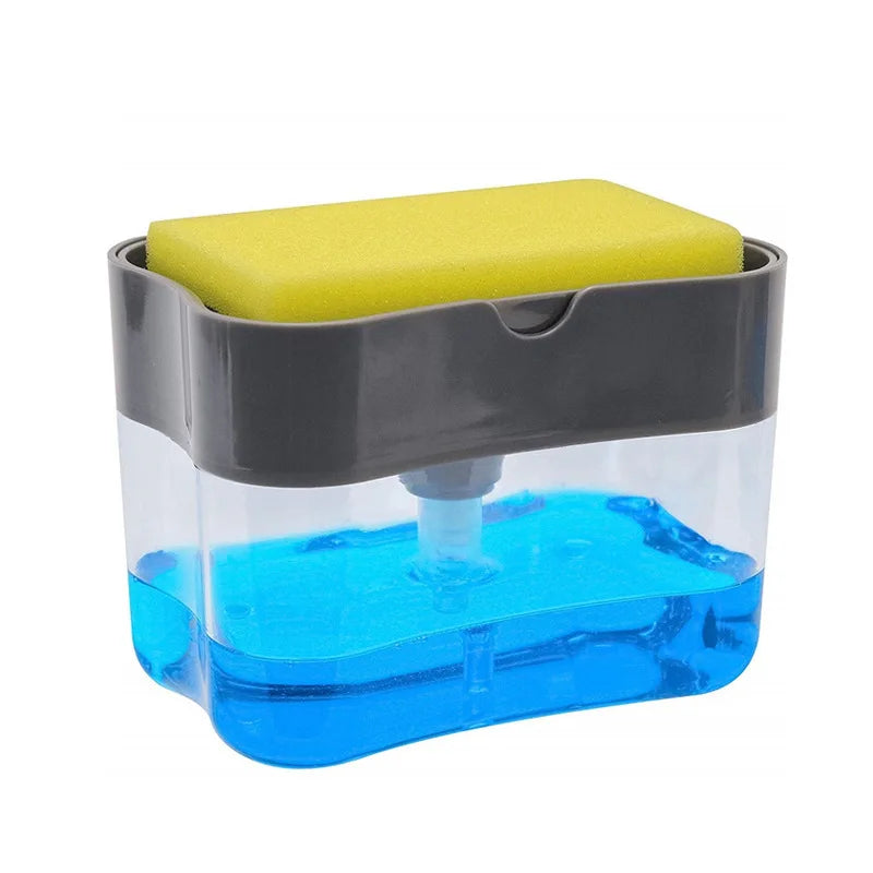Dish Soap Dispenser for Kitchen,Liquid Soap Dispenser Kitchen Soapdispenser with Sponge Holder,Sponge Caddy Soap Pump Dispenser