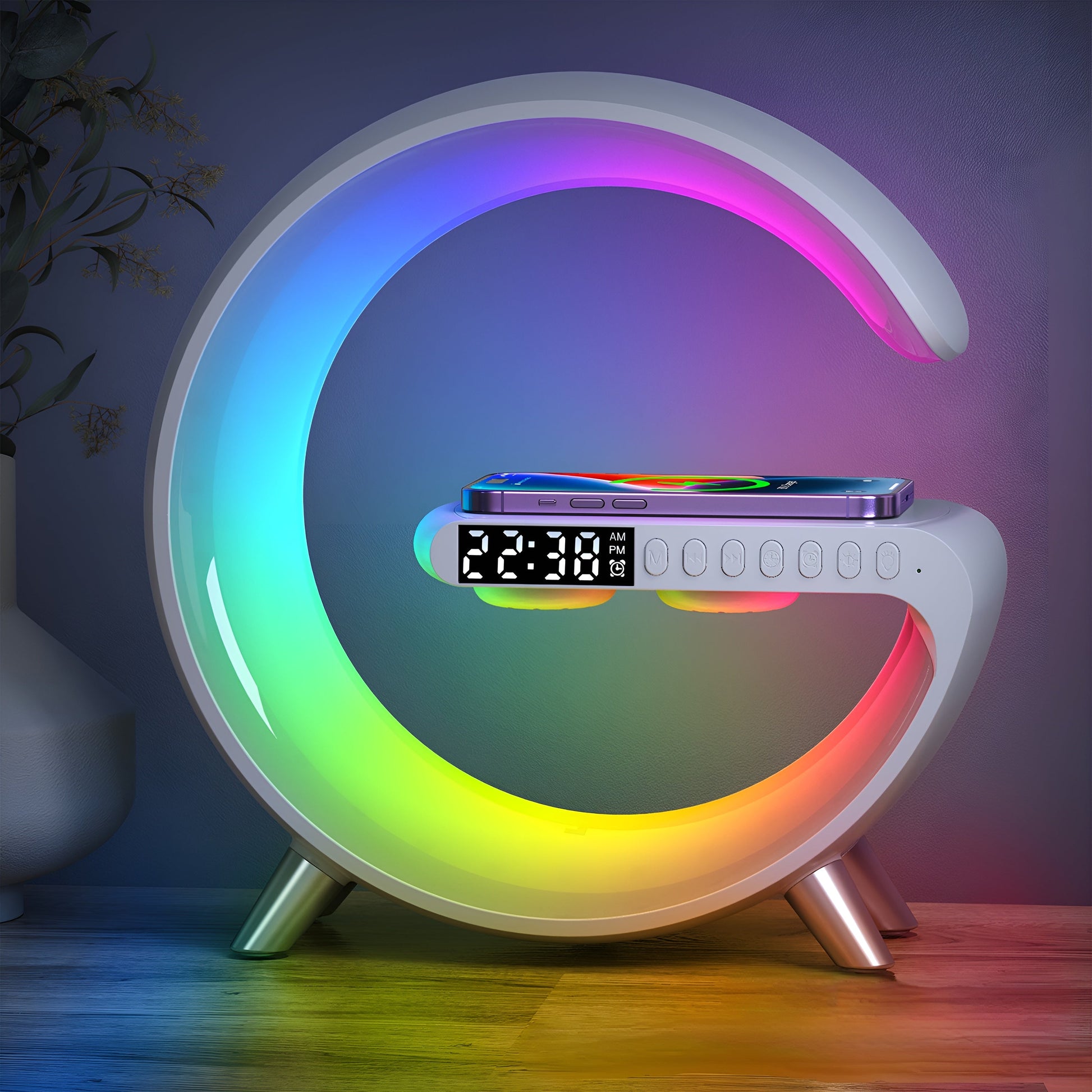 Litlamp™ 4-In-1 Alarm Clock, Mood Light, Speaker & Wireless Charger
