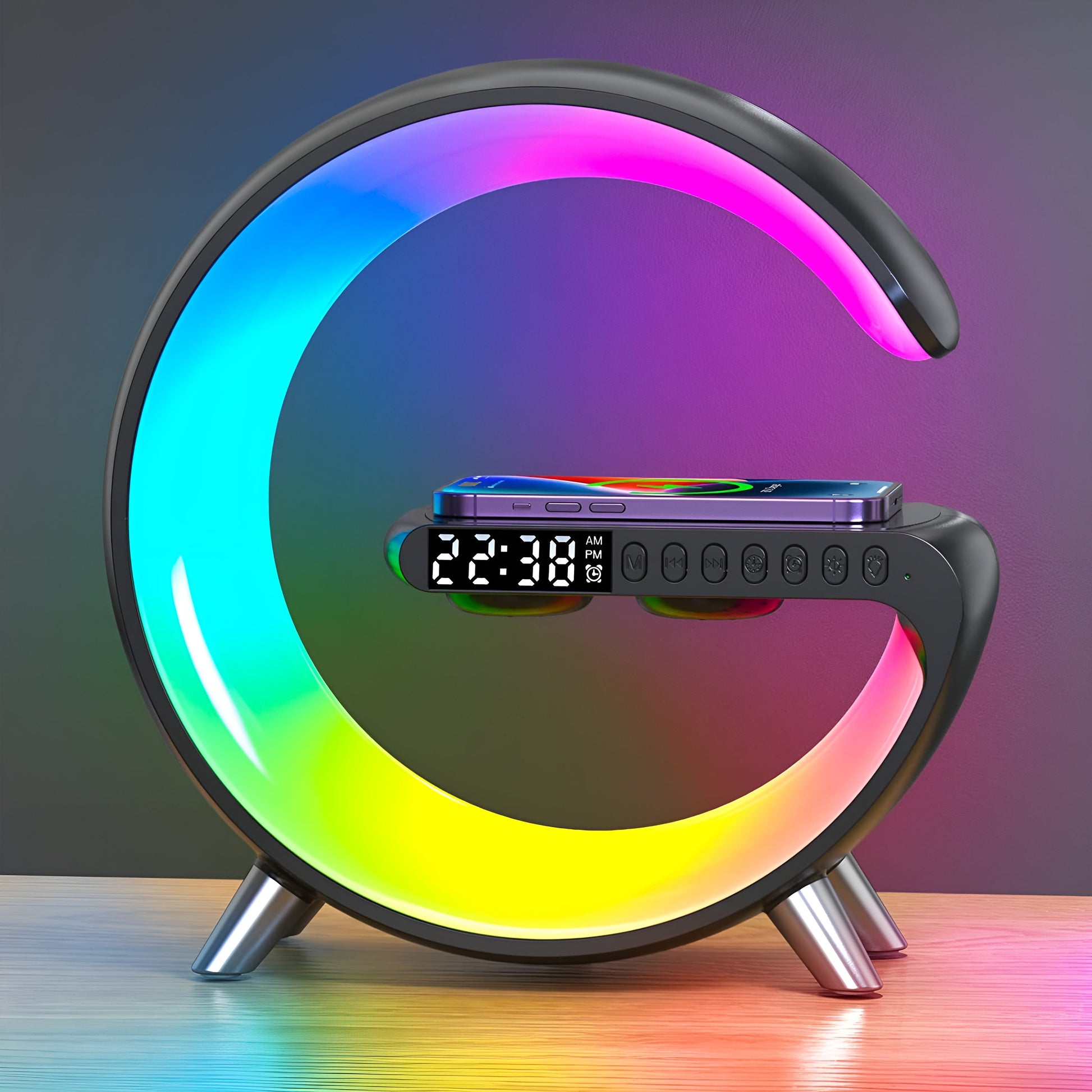 Litlamp™ 4-In-1 Alarm Clock, Mood Light, Speaker & Wireless Charger